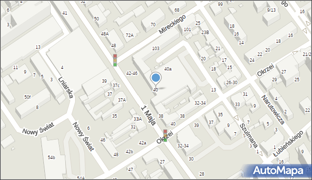 Żyrardów, 1 Maja, 40, mapa Żyrardów