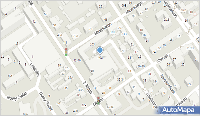 Żyrardów, 1 Maja, 40a, mapa Żyrardów