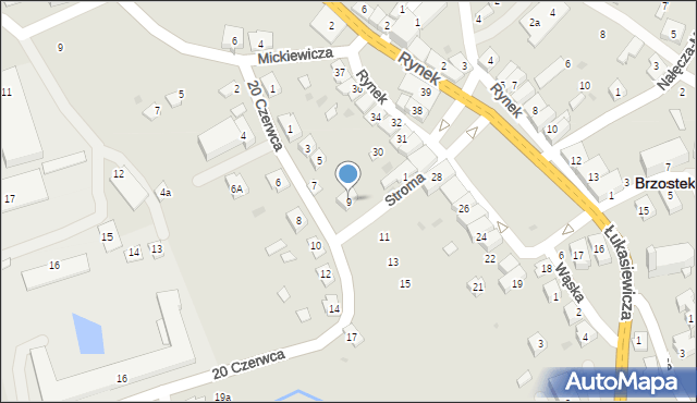 Brzostek, 20 Czerwca, 9, mapa Brzostek