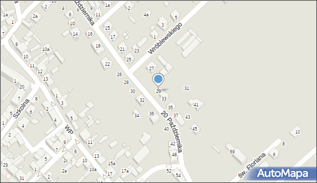 Kórnik, 20 Października, 29, mapa Kórnik