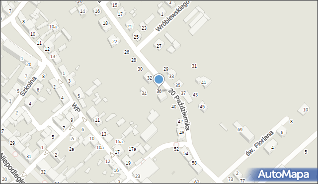 Kórnik, 20 Października, 36, mapa Kórnik