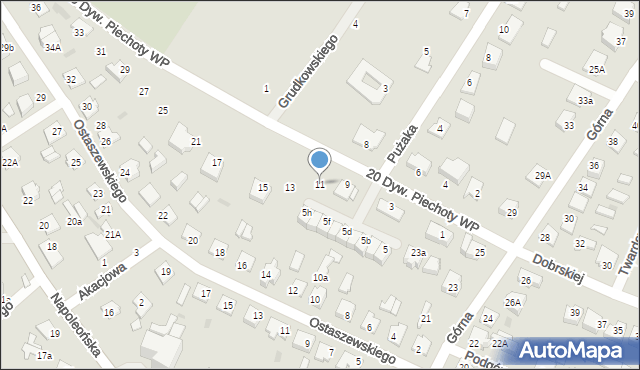 Mława, 20 Dywizji Piechoty Wojska Polskiego, 11, mapa Mława