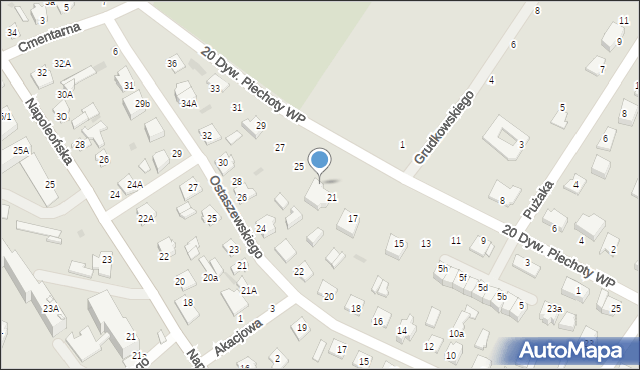 Mława, 20 Dywizji Piechoty Wojska Polskiego, 23, mapa Mława