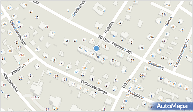 Mława, 20 Dywizji Piechoty Wojska Polskiego, 5c, mapa Mława