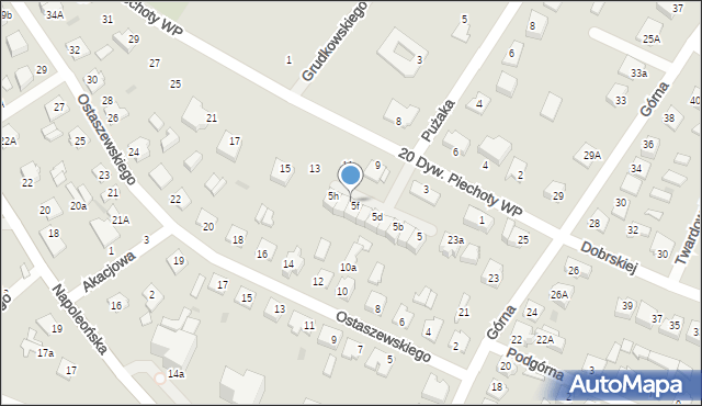 Mława, 20 Dywizji Piechoty Wojska Polskiego, 5g, mapa Mława