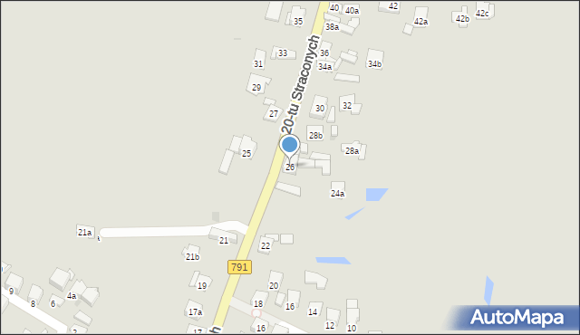 Olkusz, 20 Straconych, 26, mapa Olkusz