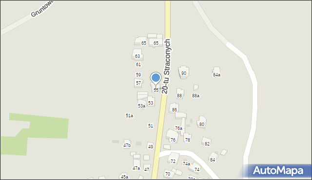 Olkusz, 20 Straconych, 55, mapa Olkusz