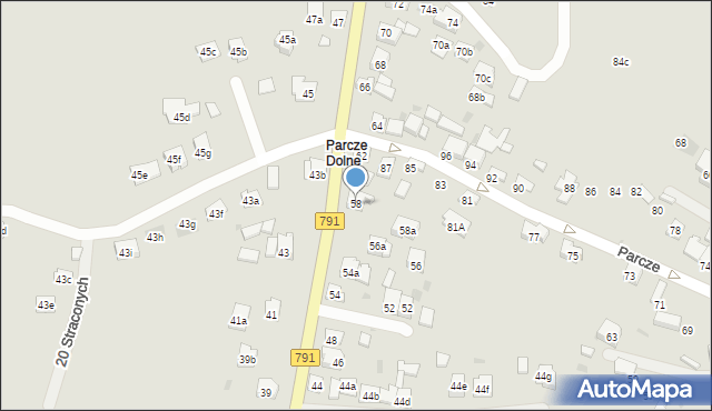 Olkusz, 20 Straconych, 58, mapa Olkusz