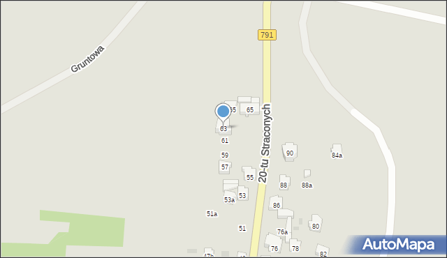 Olkusz, 20 Straconych, 63, mapa Olkusz