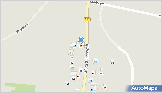 Olkusz, 20 Straconych, 65, mapa Olkusz