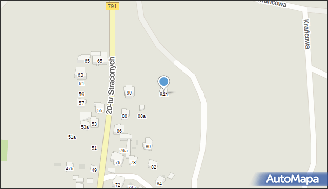 Olkusz, 20 Straconych, 84a, mapa Olkusz