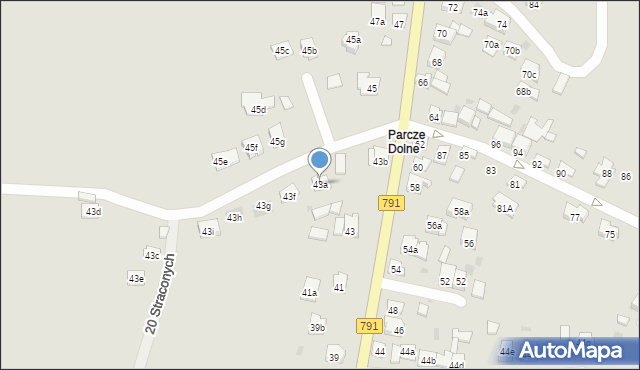 Olkusz, 20-tu Straconych, 43A, mapa Olkusz