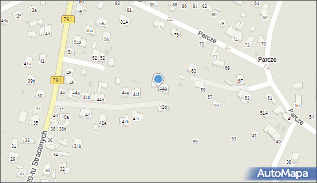 Olkusz, 20-tu Straconych, 44g, mapa Olkusz