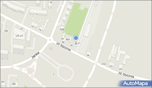 Pabianice, 20 Stycznia, 92, mapa Pabianic