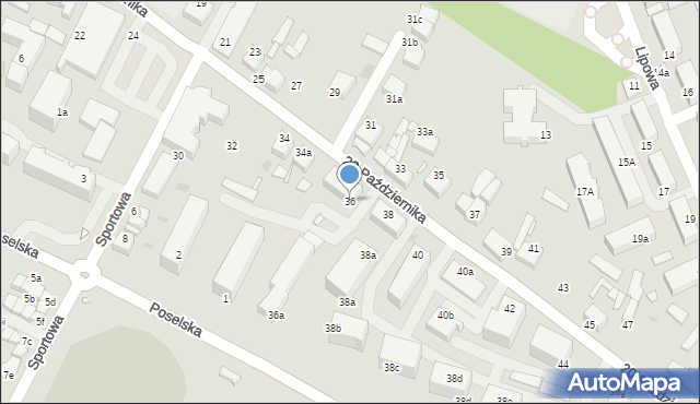 Środa Wielkopolska, 20 Października, 36, mapa Środa Wielkopolska