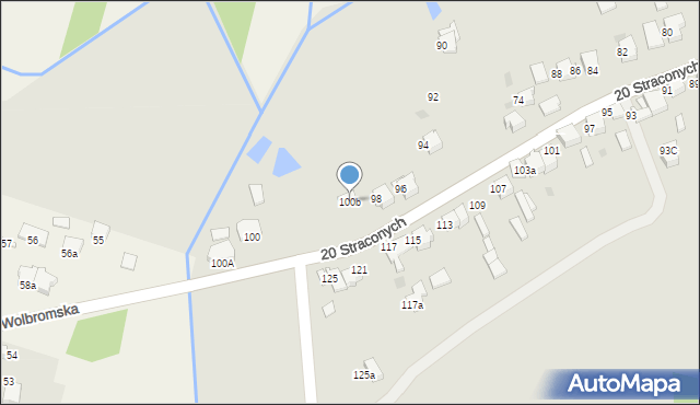 Wolbrom, 20 Straconych, 100b, mapa Wolbrom