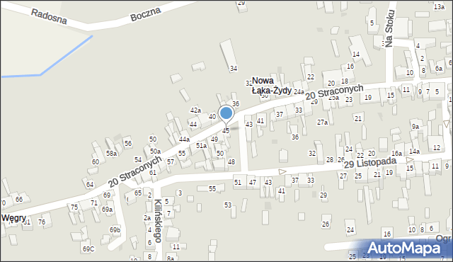 Wolbrom, 20 Straconych, 45, mapa Wolbrom