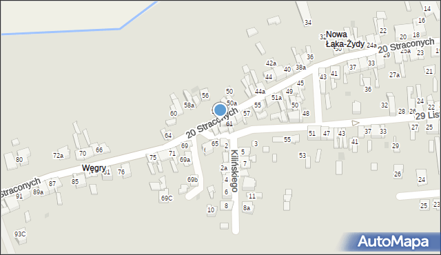 Wolbrom, 20 Straconych, 63, mapa Wolbrom