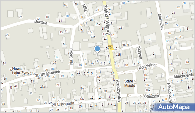 Wolbrom, 20 Straconych, 6B, mapa Wolbrom