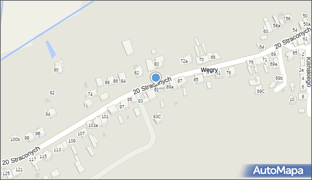 Wolbrom, 20 Straconych, 91, mapa Wolbrom