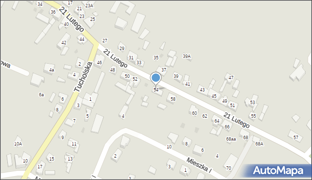 Czersk, 21 Lutego, 54, mapa Czersk