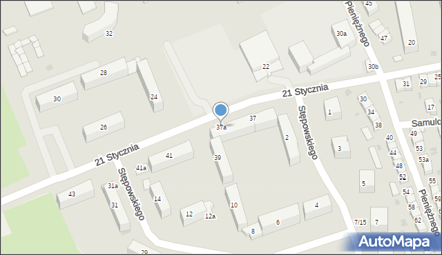 Ostróda, 21 Stycznia, 37a, mapa Ostróda