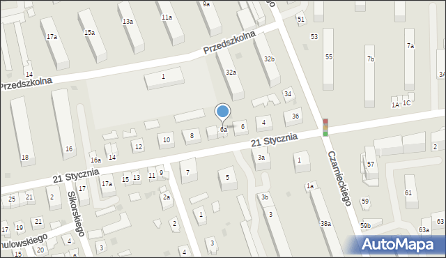 Ostróda, 21 Stycznia, 6a, mapa Ostróda