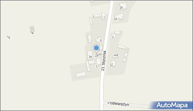 Przeczyce, 21 Stycznia, 1A, mapa Przeczyce