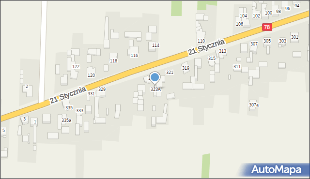 Przeczyce, 21 Stycznia, 323A, mapa Przeczyce