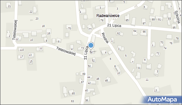 Radwanowice, 21 Lipca, 54, mapa Radwanowice