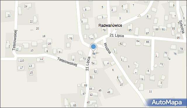 Radwanowice, 21 Lipca, 56, mapa Radwanowice