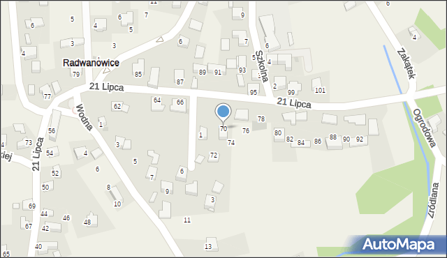 Radwanowice, 21 Lipca, 70, mapa Radwanowice