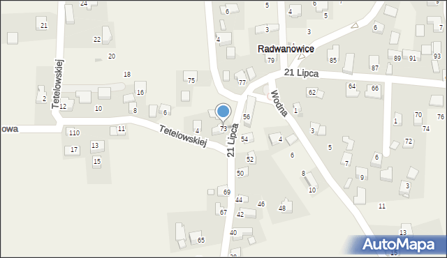 Radwanowice, 21 Lipca, 73, mapa Radwanowice