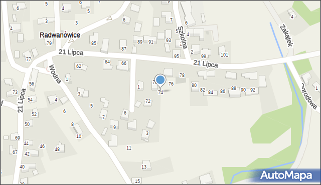 Radwanowice, 21 Lipca, 74, mapa Radwanowice