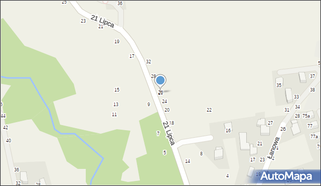 Rudawa, 21 Lipca, 26, mapa Rudawa