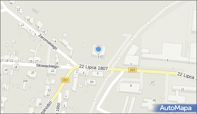 Kożuchów, 22 Lipca 1807, 1, mapa Kożuchów