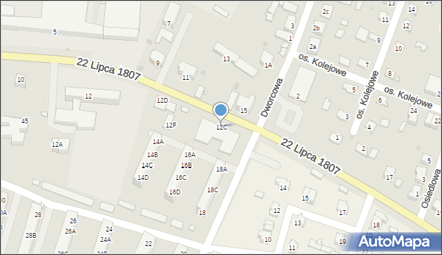 Kożuchów, 22 Lipca 1807, 12C, mapa Kożuchów