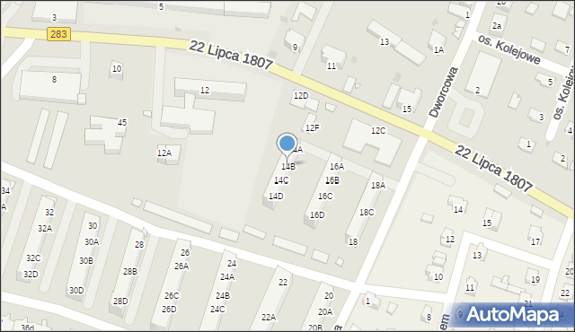 Kożuchów, 22 Lipca 1807, 14B, mapa Kożuchów