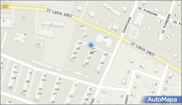 Kożuchów, 22 Lipca 1807, 16B, mapa Kożuchów