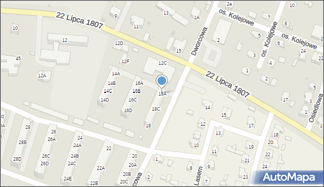 Kożuchów, 22 Lipca 1807, 18A, mapa Kożuchów