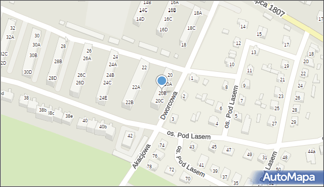 Kożuchów, 22 Lipca 1807, 20B, mapa Kożuchów