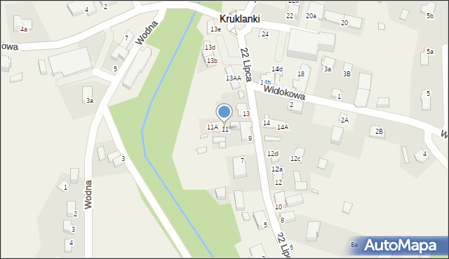 Kruklanki, 22 Lipca, 11, mapa Kruklanki