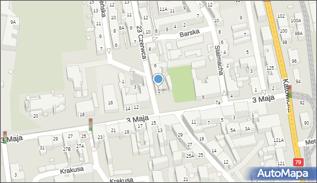 Chorzów, 23 Czerwca, 2, mapa Chorzów