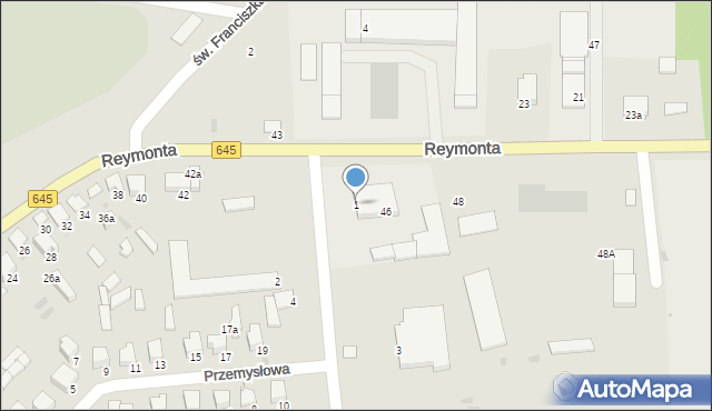 Myszyniec, 23 Stycznia, 1, mapa Myszyniec
