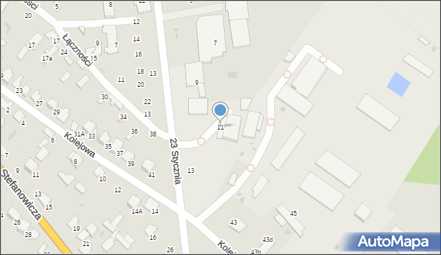 Myszyniec, 23 Stycznia, 11, mapa Myszyniec