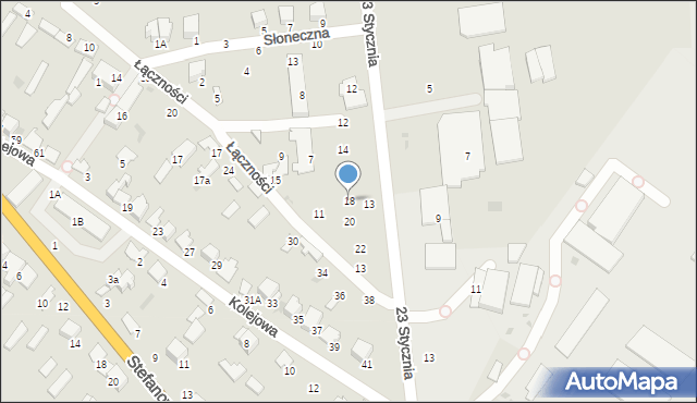 Myszyniec, 23 Stycznia, 18, mapa Myszyniec