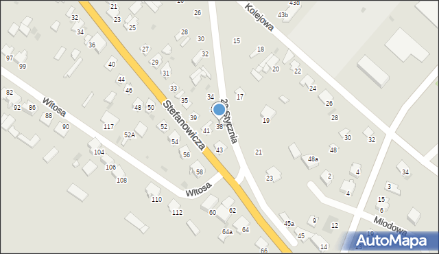 Myszyniec, 23 Stycznia, 38, mapa Myszyniec