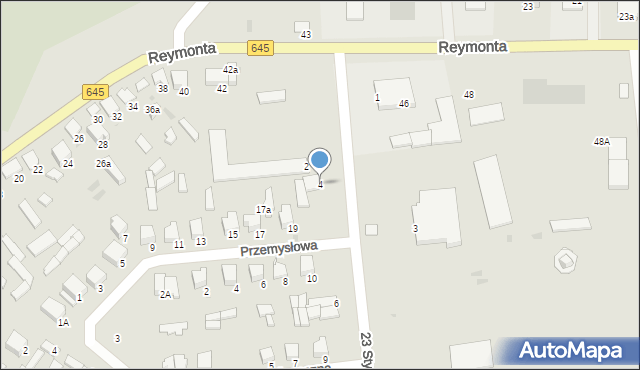 Myszyniec, 23 Stycznia, 4, mapa Myszyniec