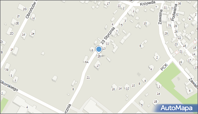 Sławków, 23 Stycznia, 15, mapa Sławków