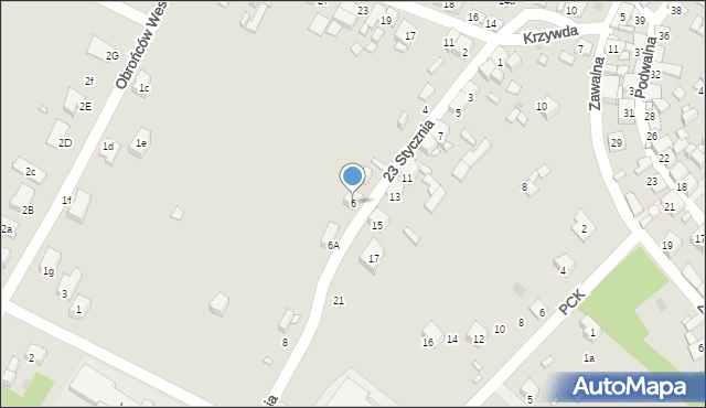 Sławków, 23 Stycznia, 6, mapa Sławków